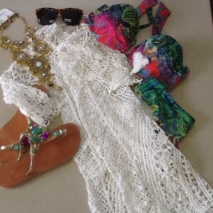 Elegant White Crochet Swim Coverup